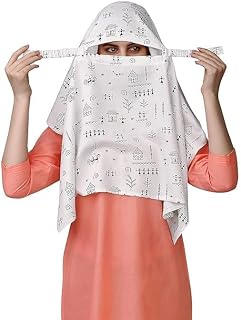 RIVANIV Cotton Short Scarf Cum Mask scarves Usable for vehicle Driver | White Printed Design | Universal Size | For Girl &... Price In India