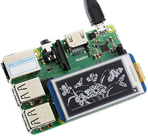 Image of Waveshare 2.13inch E-Ink Display HAT Rev2.1 Black,White Two-Color 250x122 Pixel E-Paper Screen LCD for Raspberry Pi 4B /3B+ /3B /2B /Zero /Zero W /Zero WH and Jetson Nano SPI Interface