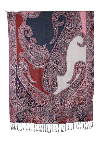 kire ne RAYON PASHMINA WOVEN JACQUARD PAISLEY SHAWL/SCARF/WRAP,SIZE 27 X 72,COLOUR: BLUE-picture-25