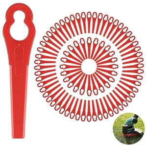 150 Stücke Rasentrimmer Messer, Rot Kunststoffmesser Ersatzmesser, Rasentrimmer Ersatzmesser, Kunststoffmesser Zubehör für Akku Rasentrimmer, für FRT18A FRT18A1 Kunst 46155 FRT20A1