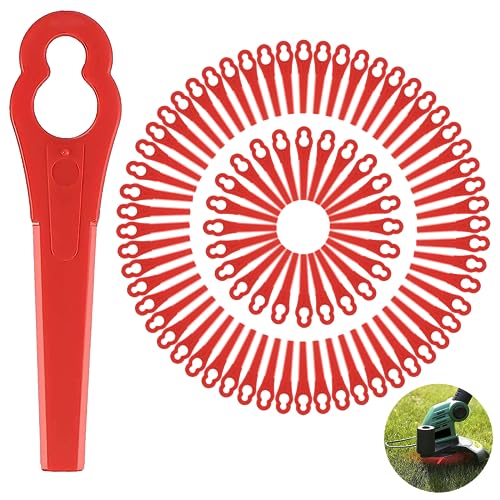 150 Stücke Rasentrimmer Messer, Rot Kunststoffmesser Ersatzmesser, Rasentrimmer Ersatzmesser, Kunststoffmesser Zubehör für Akku Rasentrimmer, für FRT18A FRT18A1 Kunst 46155 FRT20A1