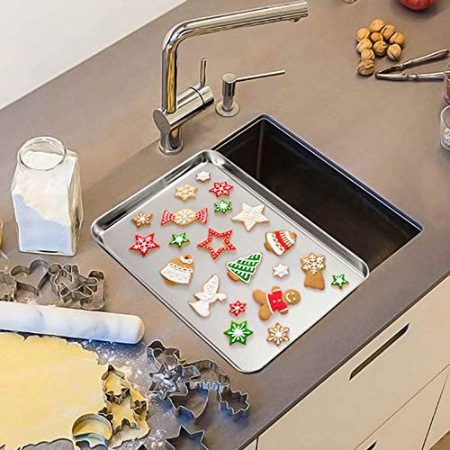 Teamfar Baking Sheets Set Of 3, Stainless Steel Cookie Sheet Baking Tray Pan, 16X12X1 Inch, Non Toxic & Rust Free, Easy Clean & Dishwasher Safe #TOP5