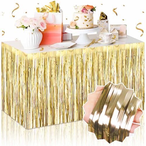 3X Jupes Table Frange Or 29x108 Pouce