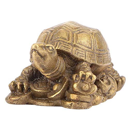Hztyyier Brass Turtle Figure Brass Copper Tortoise Chinese Feng Shui God Turtle for Home Decoration Ornament Collectible Furnishing Articles - Image 3