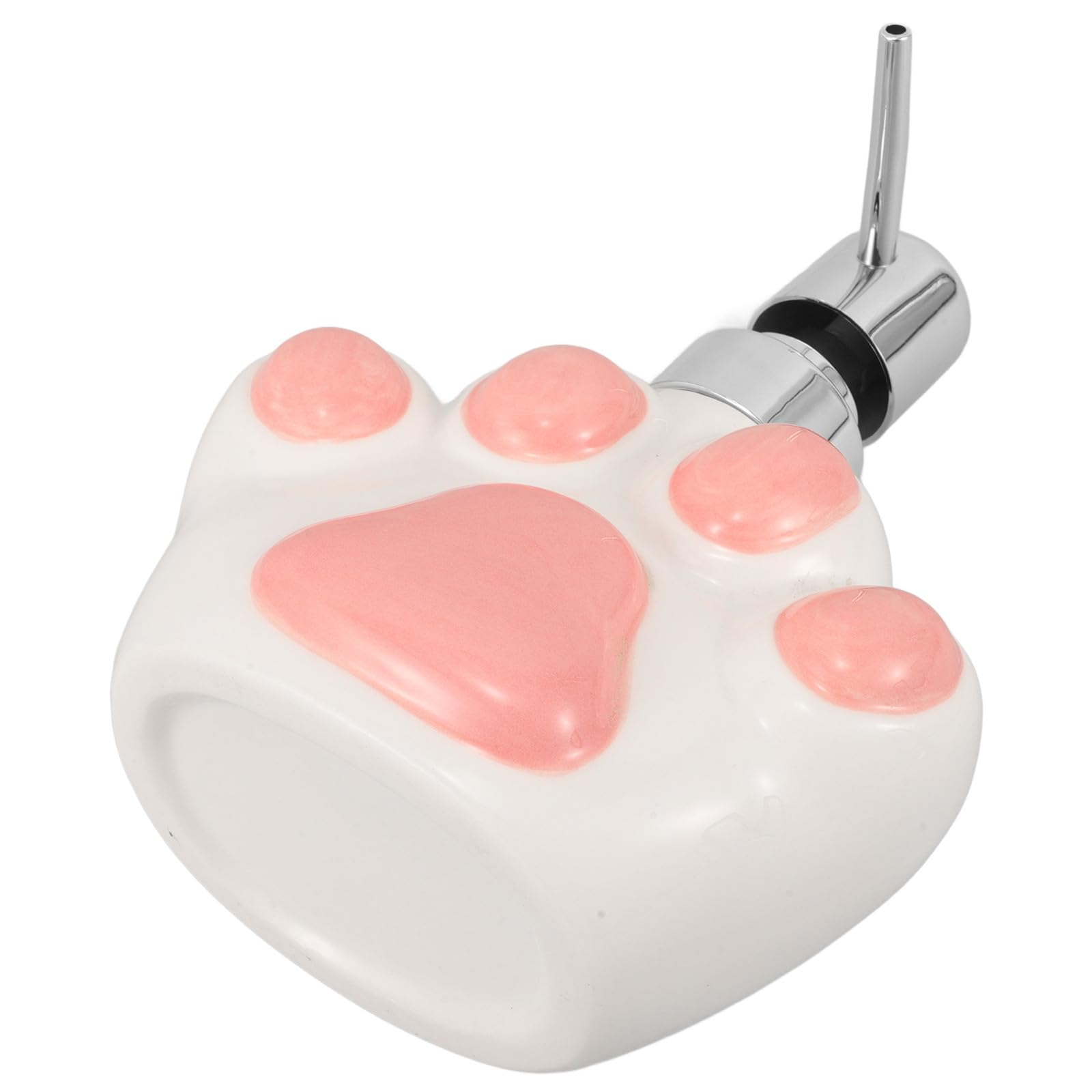 Ipetboom Dispenser di Sapone da Bagno Ricaricabile in Ceramica a Forma di Zampa di Gatto, Bottiglia Erogatrice Compatta Anti-perdite per Sapone Mani e Bagnoschiuma, per Uso Domestico