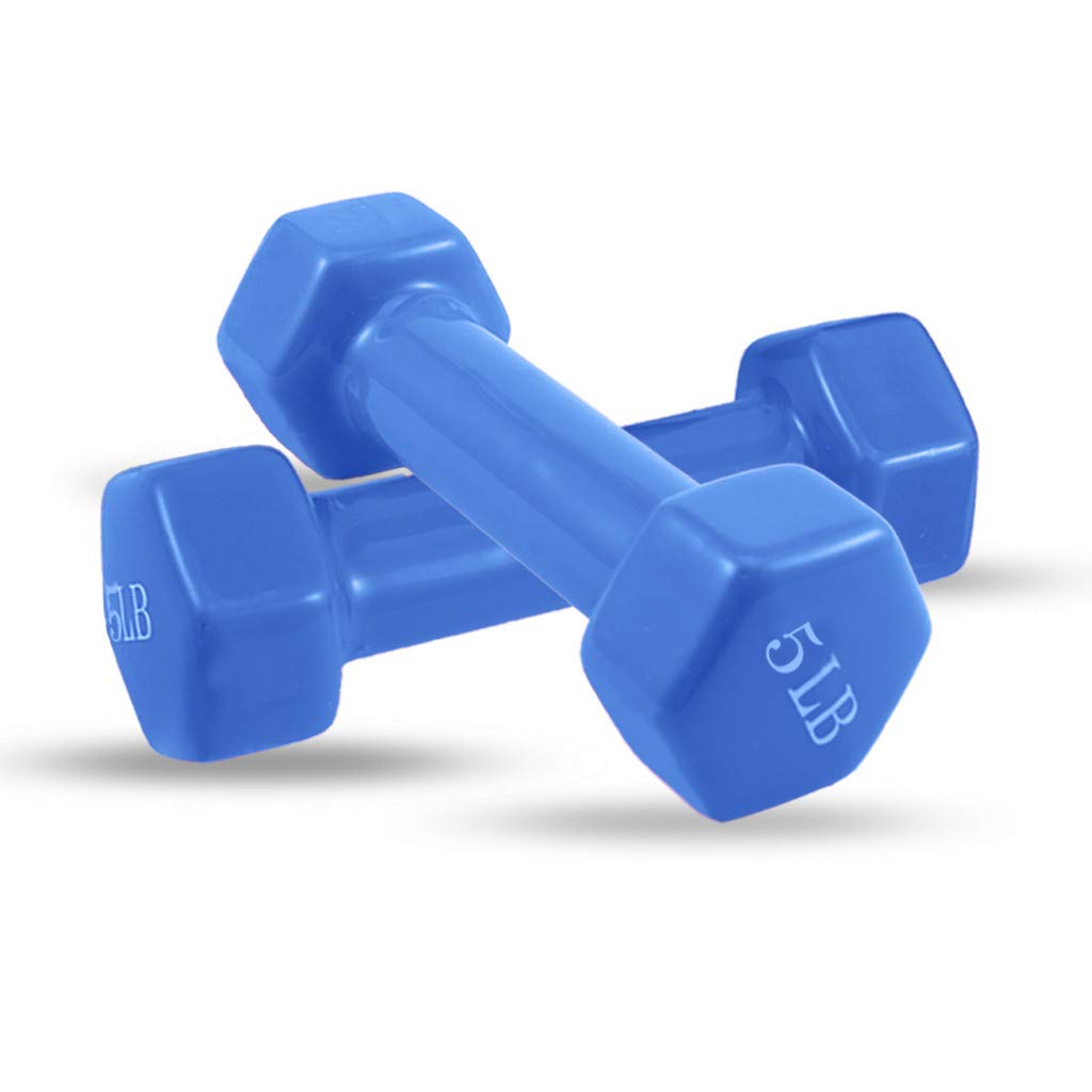Juego de 2 pesas de mano con mancuernas – Mancuernas recubiertas de vinilo para ejercicio y fitness para equipos domésticos, entrenamientos de fuerza, pesas para mujeres, hombres, juegos de mancuerna