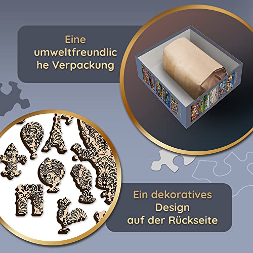 Trefl - Holzpuzzle, Zauberkammer-Puzzle - 1000 Teile, Wood Craft, unregelmäßige Formen, 100 Tierfiguren, hochwertiges modernes Puzzle, DIY… – Ansicht 6