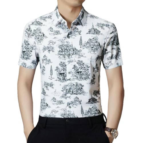 Chemise boutonnée à manches courtes homme jacquard sans couture