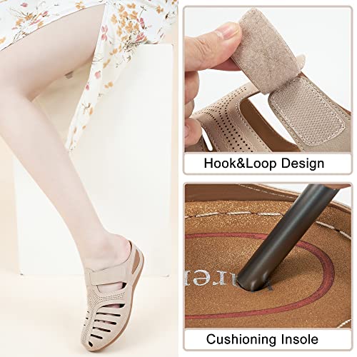 Image of HARENCE Clogs for Women Mules Shoes: Comfortable Dressy Closed Toe Platform Sandals 2026 Summer Casual Adjustable Slip On Walking Wedges