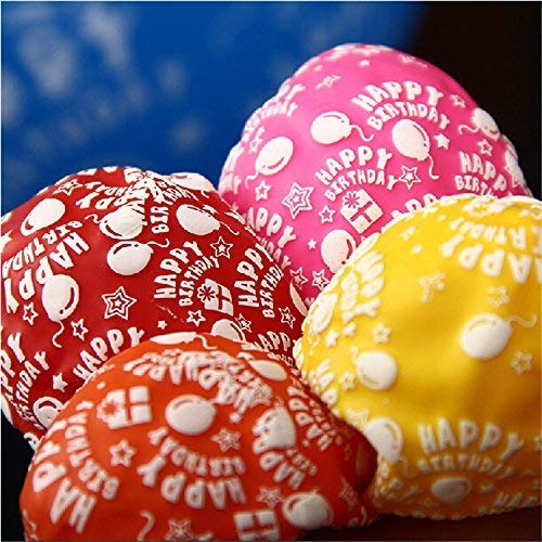 Image of Rozi Decoration Happy Birthday Printed Foil Balloons Pack Of 50 Pcs, Multi