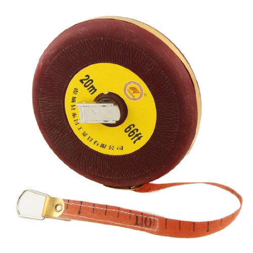 Aexit Burgundy Plastic Tools & Home Improvement Case Winding Handle 20M Long Fibre Tape Measures Tape Measure