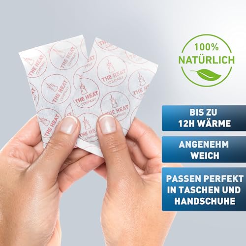 THE HEAT COMPANY Handwärmer - Neu: 30% weniger Plastik - EXTRA WARM: 12 Std. Wärme für die Hände - 16 Paar - luftaktivierte Wärmepads - Taschenheizung gegen kalte Hände