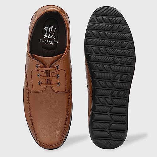 Image of Blue Leather by Centrino Genuine Leather Men Formal Shoe | Cushioned Insole | Stylish lace up | Durable & Leather Crafted | Elegant Premium Leather | Perfect Office Wear & Formal Dress for Men (3921)