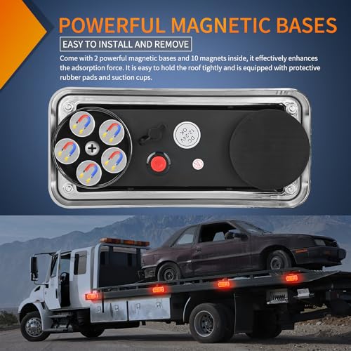 Image of Nilight 2PCS 42LED Red Magnetic Strobe Lights Surface Mount Waterproof
