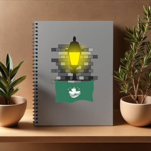 Carnet Macau Street Lamp Bricks cahier A5 ligné de 100-160 pages pour écriture et bureau