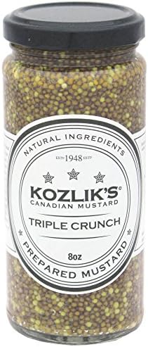 KozliksTriple Crunch Hot and Sweet Brown Yellow Dijon Natural Gluten Free Non-GMO Mustard, 8.5oz Jar (Pack of 3 Jars)