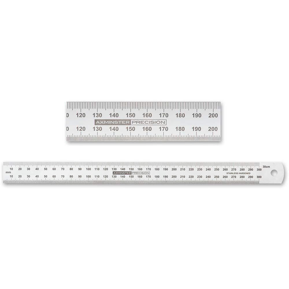 Axminster Precision Stainless Steel Metric Rule - 300mm