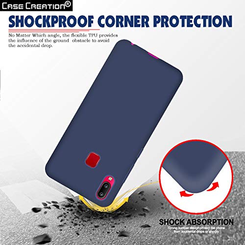 Image of Case Creation Luxurious OG Series for Vivo Y91 Case Cover,Anti-Dirty Slim Case Frosted Matte Cute Candy TPU Raised Bezel (Splash of Color) Back Cover for VivoY91 -Navy Blue