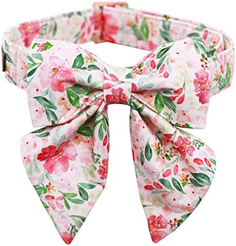 Unique Style Paws Dog Collar Metal Buckle Blue Pink Grid