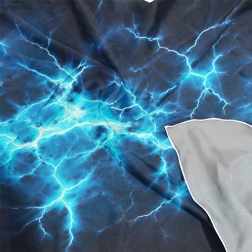 Blue Lightning Bolt Silk Head Scarf 24" Square Soft Feeling Satin Hair Scarf Silk Bandana Neck Scarf for Women Girls4