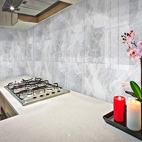 Homya 大理石シール 30x30cm 厚手 はがせる 壁紙シール 光沢あり カッティングシート リメイクシート 防水シール 壁用 4枚入