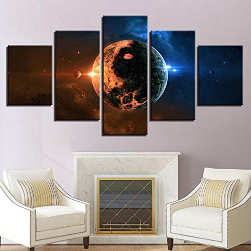 Image sur toile Terre dans l'espace grand tableau mural 5 pièces sans cadre