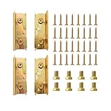 Bed Frame Hardware - Bed Rail Brackets Set of 4, Heavy Duty Non-Mortise for Wood Bed Frame Headboards Footboards with Screws