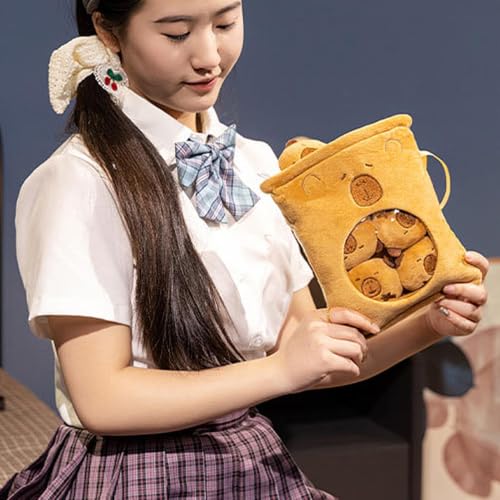 Bolsa para snacks capibara: peluche interactivo con mini muñecas para niñas 2