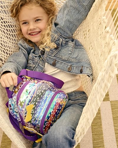 Image of Skip Hop x Blippi Meekah Mini Toddler Backpack with Clear Transparent Design, Adjustable Padded Straps, Front Zip Pocket & Character Zipper Pull, Age 3+