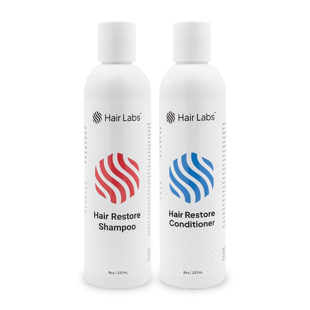 Hair LabsHair Restore Shampoo and Conditioner Set, 8 Fl Oz Each | Hair Thickening Products for Women & Men | Hair Thinning Shampoo & Conditioner Nourish, Strengthen, and Stimulate