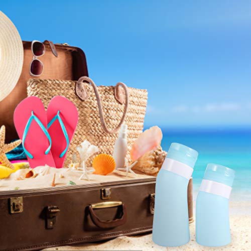 Lurrose Frascos de gel de banho de silicone 2 unidades Frascos de gel de banho Frascos de higiene Fr