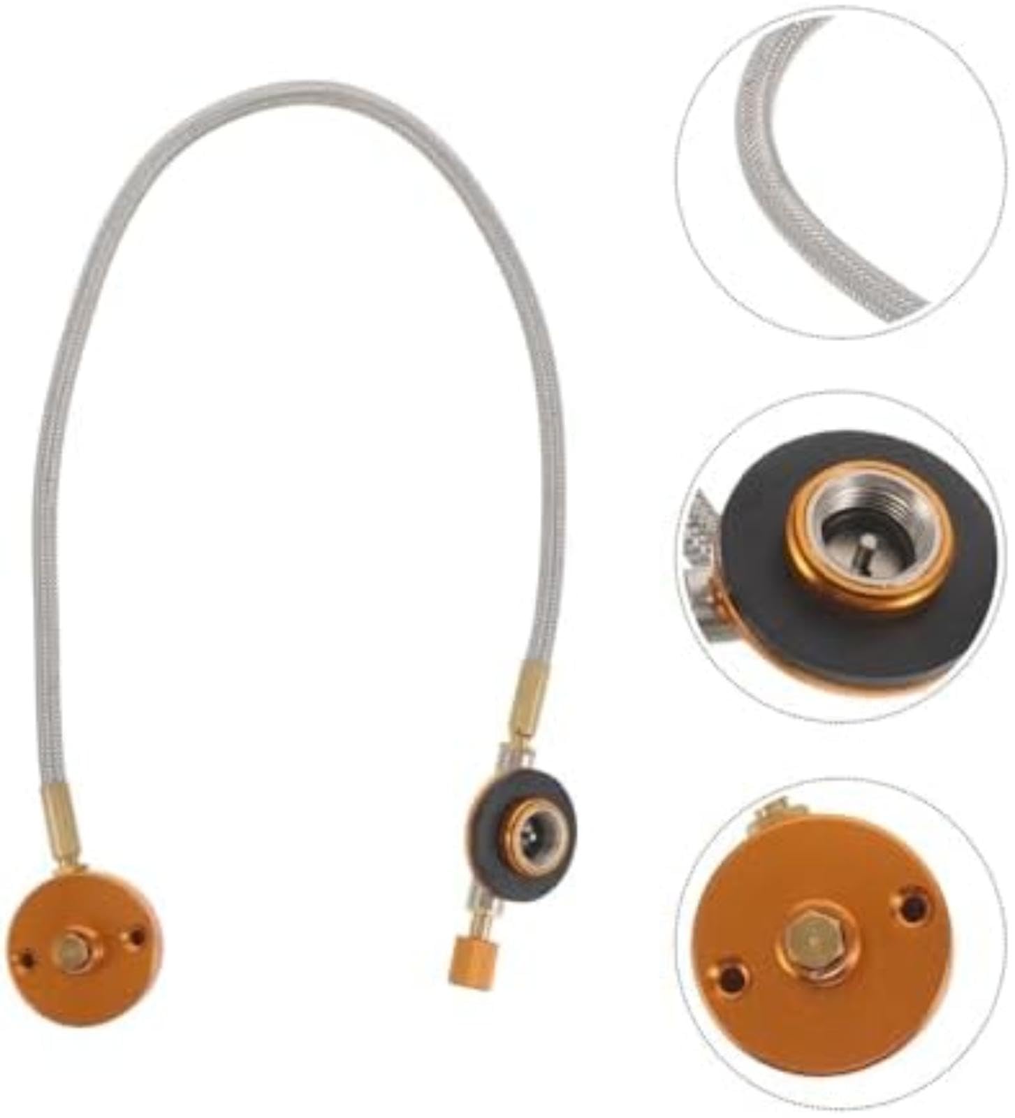 Tubo de conexión de gas Manguera trenzada de acero inoxidable Estufa exterior Accesorio de válvula de gas Propano, para adaptador de tanque manguera flexible de escape de vehículo