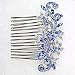 Faship Gorgeous Blue Crystal Floral Hair Comb