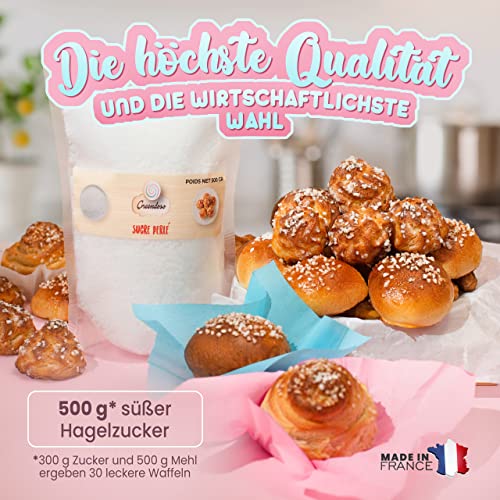 GREENDOSO® Hagelzucker (Perlzucker) 500 Gr, Ideal für Waffeln, Gebäck und Kuchen
