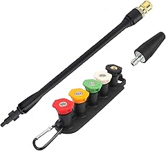 Bear Force Baguette de rechange pour nettoyeur haute pression avec buse Turbo et 5 embouts de pulvérisation et support de buse compatible avec Vax Sterwins Parkside Lavor