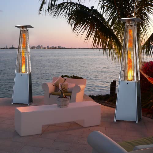 LAUSAINT-HOME-Pyramid-Patio-Heater-with-Cover-45000-BTU-Pyramid-Flame-Outdoor-Heater87-Inch-Tall-Quartz-Glass-Tube-Portable-Propane-Heater-Outdoor-Heater-with-Wheels