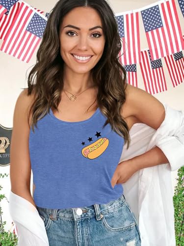 Image of Ithalt Womens American Flag Shirts 4th of July Outfits USA T-Shirt Patriotic Tank Shirt Fourth of July Sleeveless Tops