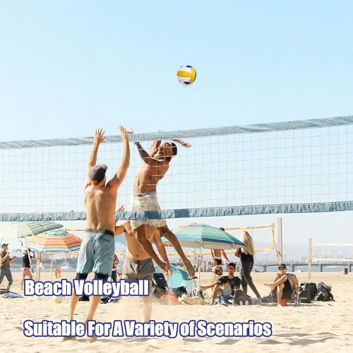 Image of Magicorange Volleyball, 1 Pack Official Size 5 Soft Touch Recreational Volleyballs- PU Leather Indoor Outdoor Volleyballs for Beach Play, Game,Gym,Training -Includes Ball Pump (Blue Yellow)