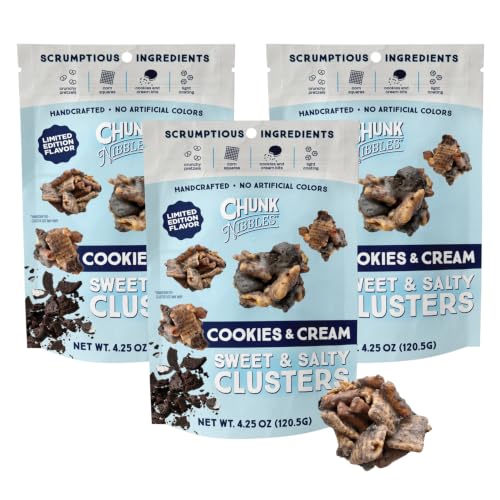Chunk Nibbles Cookies &amp; Cream Snack Clusters - Gourmet, 4.25oz (3 Pack)