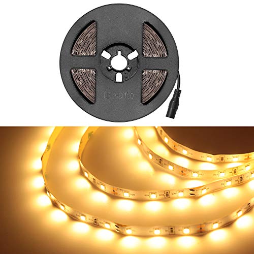 Tiras LED 5M 300 LEDs IDESION Luz de tira Cinta LED 12V Adhesivo Ligero, 3000K LED Tira de LED, Interior Flexible de Garland para Hogar,Habitación, Muebles, Escaleras, Techo, Pasillo - Blanco Cálido