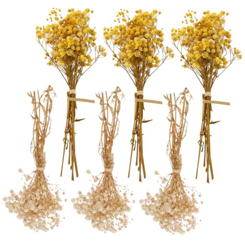 6 piezas ramo de flores secas artificiales para decoración