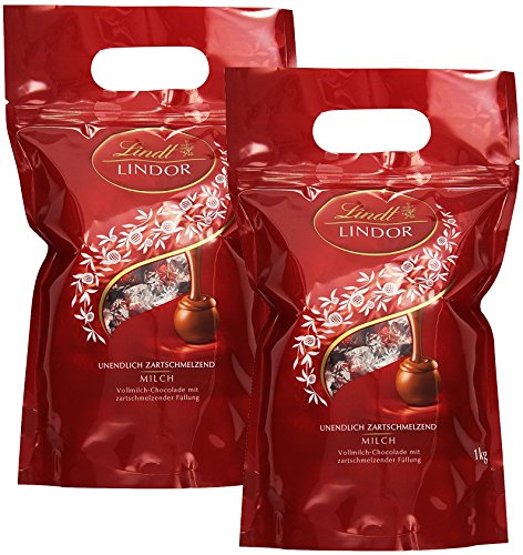 Lindt & Sprüngli Lindor Kugeln Vollmilch, 2er Pack (2 x 1kg)