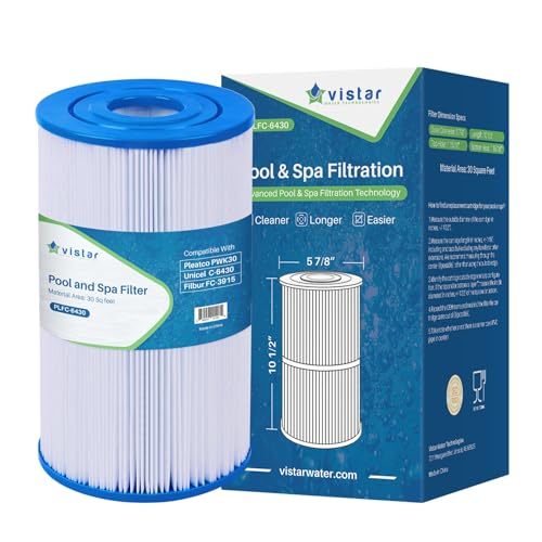 Vistar Water Technologies PLFC-6430 Spa Filter is A Replacement for, Pleatco PWK30, Filbur FC-3915, P/N0969601, 71825, 73178, 73250, and Watkins 31489, 30 sq ft Pleated Fabric Filter Media 1 Pack