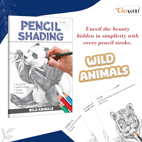 Image of Pencil Shading - Birds, Wild Animals, Nature & Still Life and Portraits : Children's art book, Pencil Shading book for Children, Educational book for kids | Pack of 4 Pencil Shading Activity books