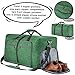 Vomgomfom 65L Foldable Travel Duffle Bag, Lightweight Checked Luggage with Shoe Compartment, Water-Resistant Weekender Overnight Bag for Men & Women, Deep Green