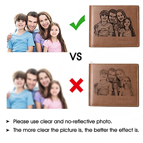 Amlion Custom Personalized Wallets for Men Engraved with Photo Picture, Customized Trifold Wallet Father's Day Gifts3