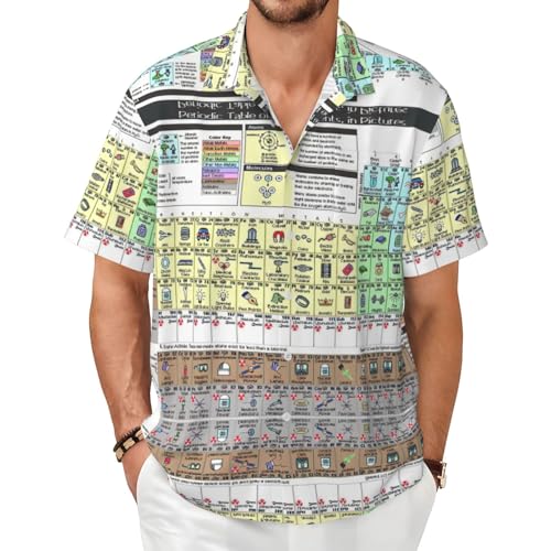 Chemise légère homme motif tableau périodique pour rester au frais en été