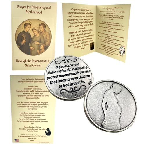 St Gerard Pregnancy Prayer Set Italian Made Token with USA Prayer Card