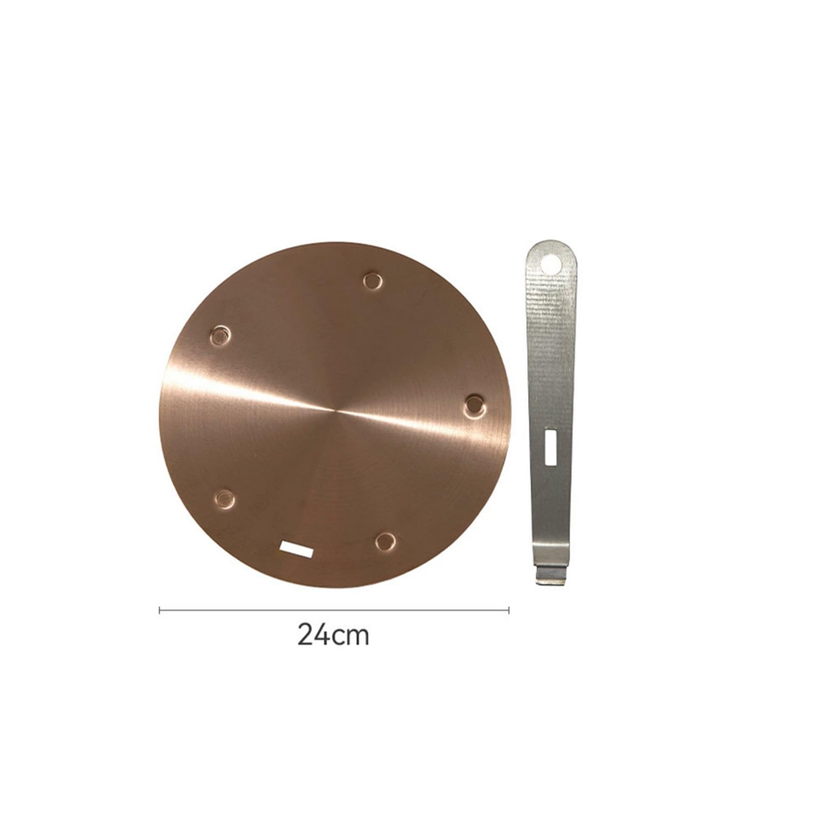BigKing Placa de difusión de calor, adaptador de inducción, disco convertidor de placa de cocción de inducción con asa extraíble aislante (oro rosa, 24 cm)