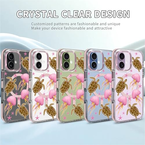 Coque iPhone 17 transparente magnétique VisEnt Méduse Rose - 3